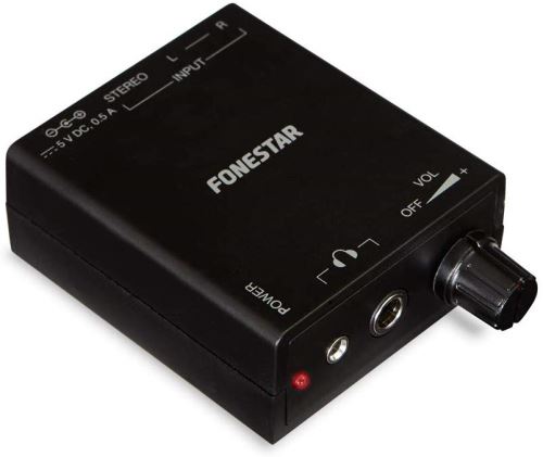 Fonestar FDA-1A - Sluchátkový zesilovač s plynulou regulací hlasitostí a 2 výstupy