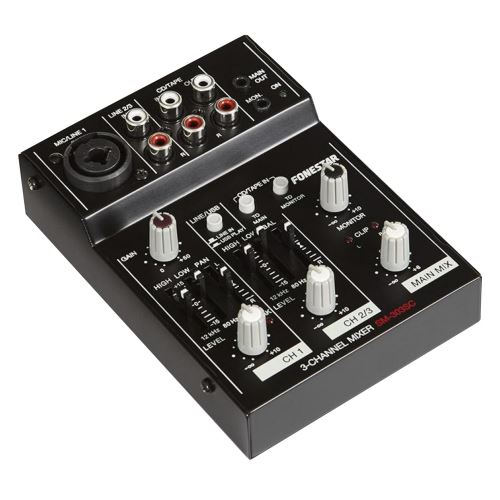 Fonestar SM-303SC - Mini mixážní pult, 1 x mikrofon, 1 x linka / USB PC