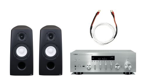 AQ audio set Y5-Yamaha R-N803+AQ Canto 3 ořech+AQ reprokabel 646-2SG
