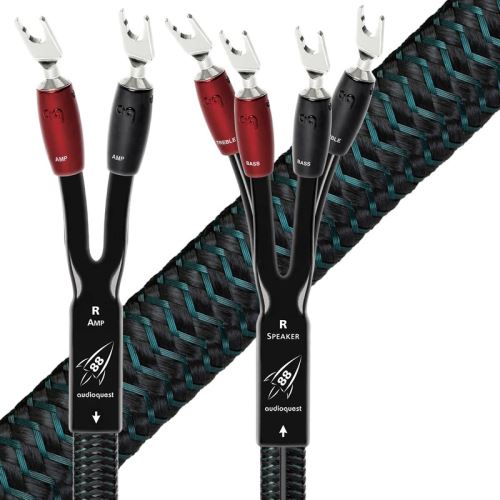 Audioquest Rocket 88 SBW - reproduktorové kabely Single-BiWire, vidličky stříbrné